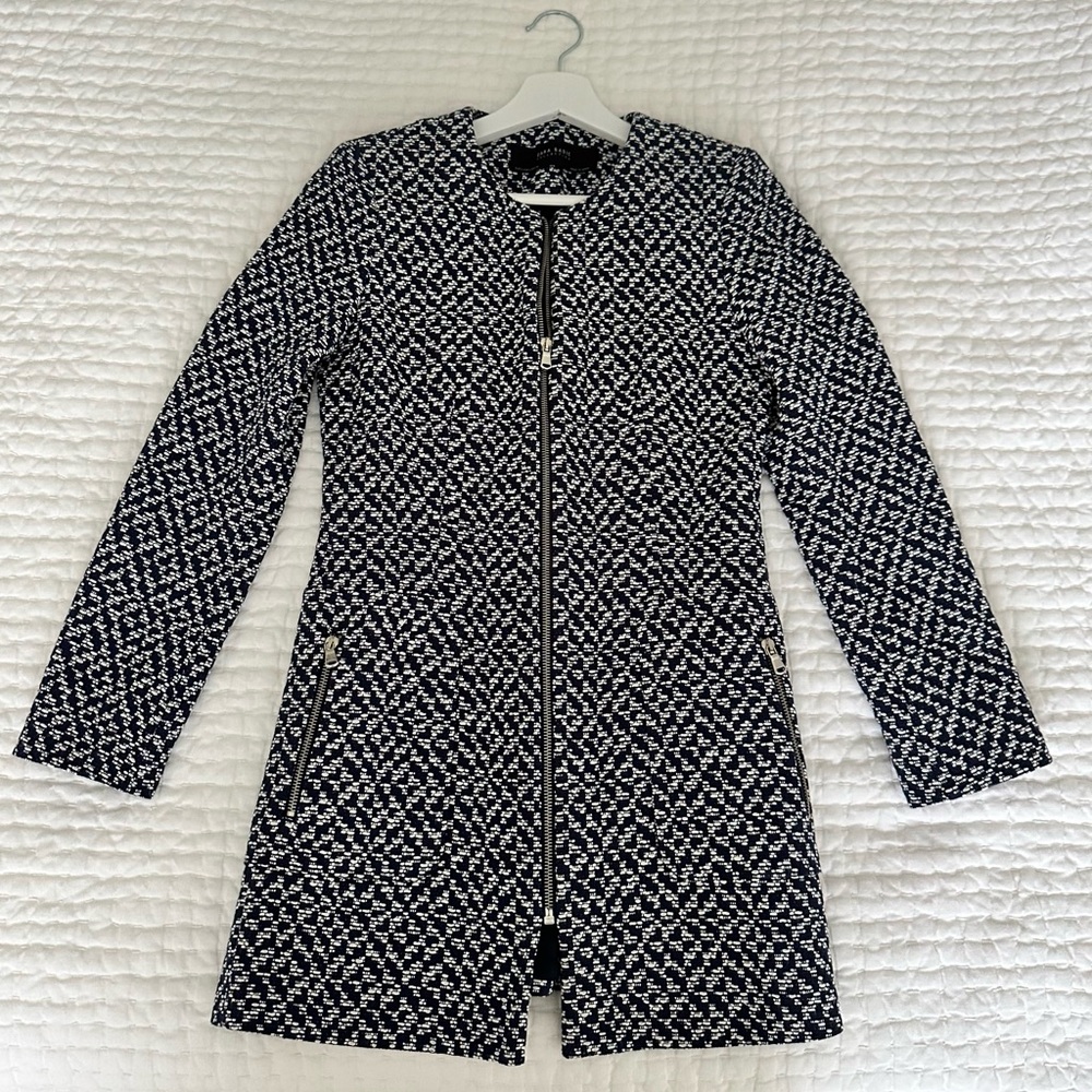 Zara Basic Collection - Women's Navy and White Jacket. Size S